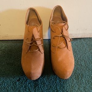 Brand New Never Worn. Beautiful Brown Suede Wedges